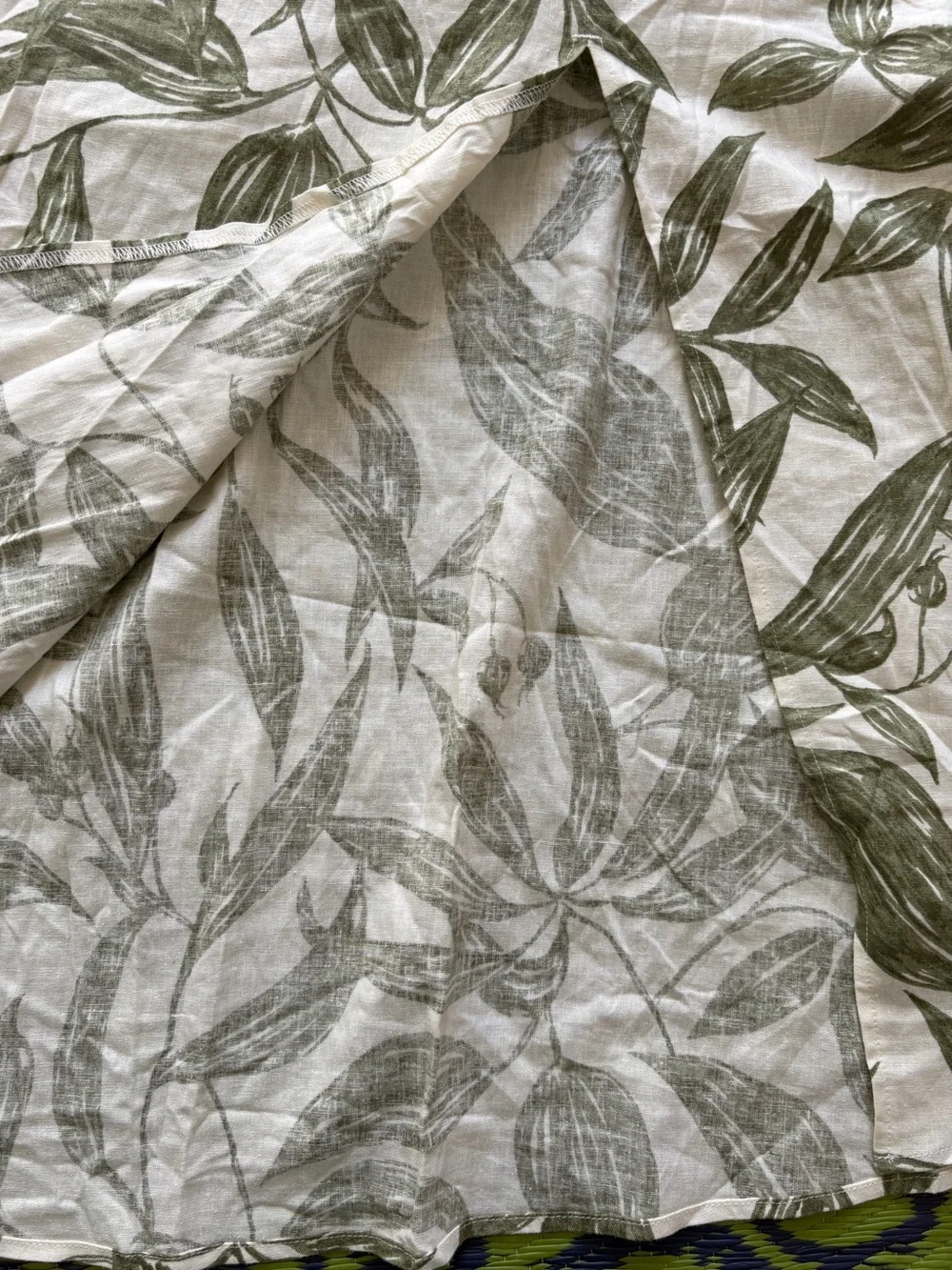 Reitmans Linen-Blend Midi Skirt Set Green Leaf Pattern High Side Slit Size XXL - Picture 14 of 16
